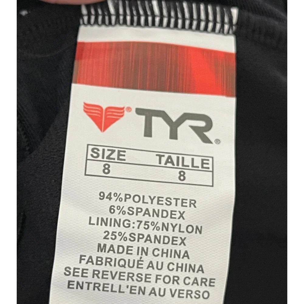 TYR Women Baltic Star Aqua ControlFit 1pc SwimSuit Black Grey - Size 8 - $80